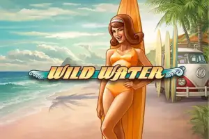 игровой автомат Wild Water с серфинг тематикой и логотипом игры