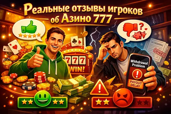 Сравнение положительных и отрицательных отзывов игроков о выплатах в Азино 777