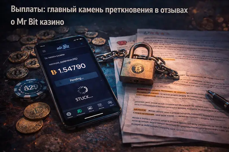 Смартфон с зависшей транзакцией в криптовалюте и заблокированные выплаты в казино Mr Bit